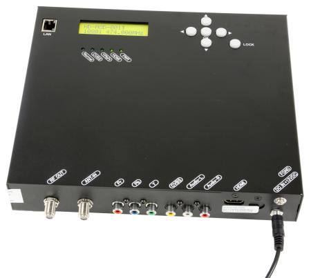 Macabs DIM-50 är en hdmi-modulator som omvandlar hdmi, komponent och komposit till en DVB-T-signal.