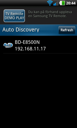 Med appen Samsung TV Remote kan du även styra BD-D8500N med din smartphone.