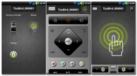 TizzRemote är TizzBirds mobilapp som gör det möjligt att styra medieboxen med en smartphone (finns för Android och Iphone).