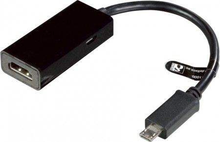 Mobile High-definition Link, (MHL), är en standard i form av en adapter som använder en telefons micro USB-uttag för att mata en teves hdmi-anslutning med ljud och video.