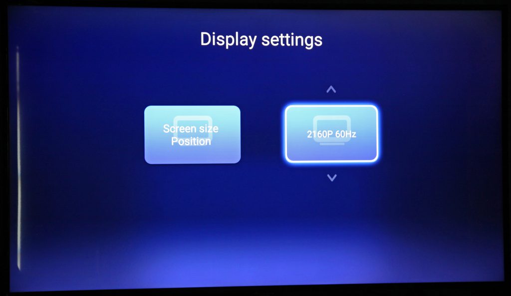 Ultra HD-inställningarna görs antingen via displayinställningarna i Q5:s gränssnitt eller i Android-inställningarna där du även hittar inställningar för HDR-läge och färgdjup.