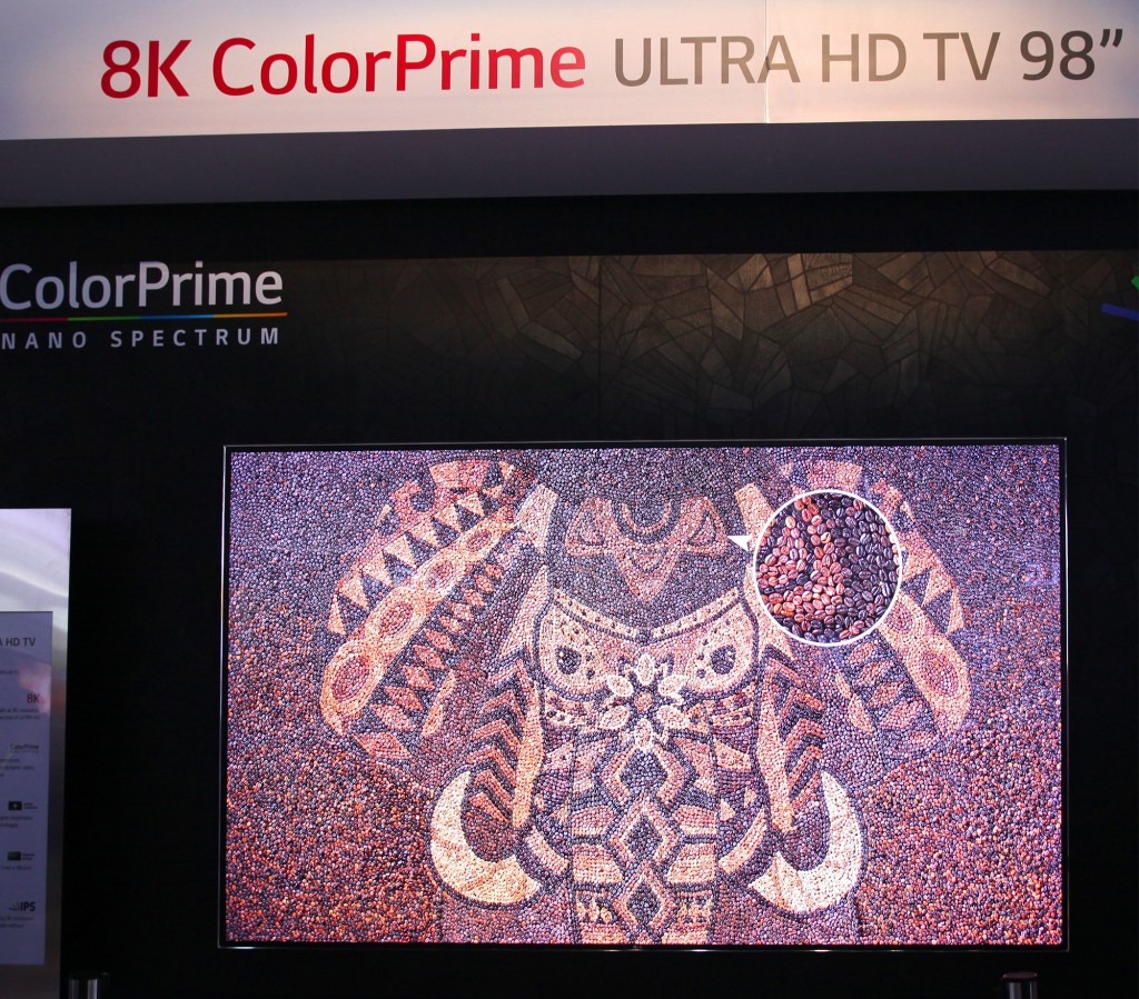 LG:s 98-tums 8K-tv, nu även med Color Prime, det vill säga en större färgrymd jämfört med dagens hdtv.