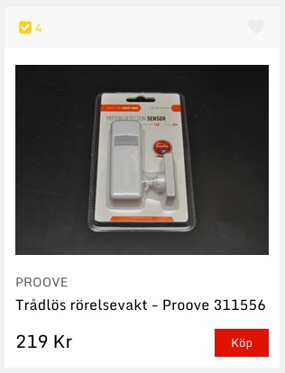 Prooves trådlösa rörelsevakt, som ingår i Telldus Monitor-paket, säljs bland annat av m.nu för 219 kr.